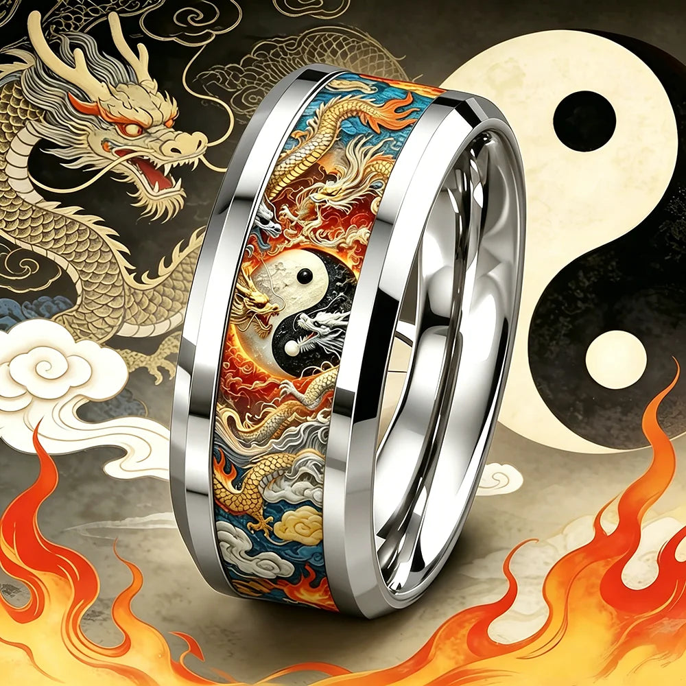 Dark Tales bague unisexe 8 mm 6 motifs