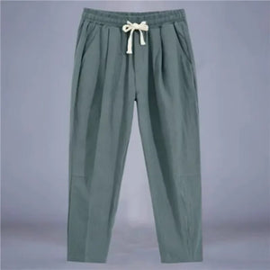 pantalon ample fluide vert ficelle taille élastique coton confortable homme GoHappy France