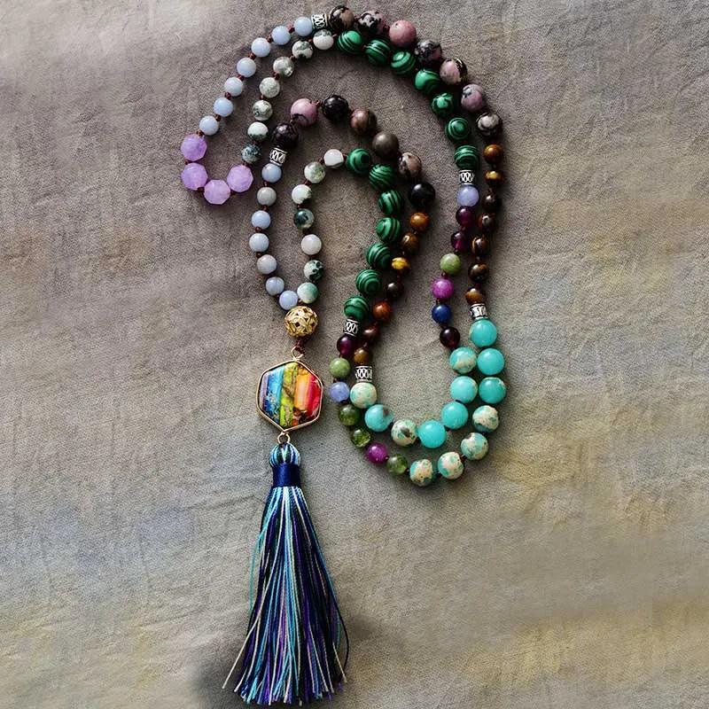Collier Chapelet de Méditation en Pierres Naturelles - Bijou Collier GoHappy