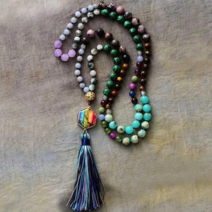 Collier Chapelet de Méditation en Pierres Naturelles - Bijou Collier GoHappy