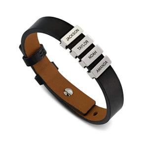 Bracelet en cuir personnalisable avec gravure - bracelet personnalisable GoHappy