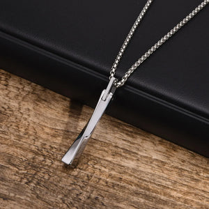 Collier Homme Acier Barre Minimaliste Géométrique Style Épuré - collier homme GoHappy