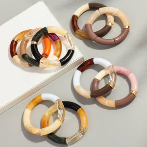 Bracelets acryliques bohème femme – 28 modèles colorés à mixer - Bijou Bracelet GoHappy