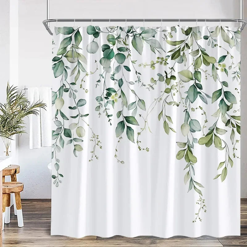 Rideau Douche Moderne Floral Polyester 11 Tailles + Crochets - rideau de douche GoHappy
