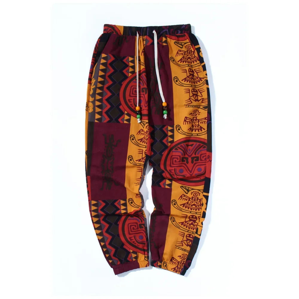 Pantalon Jogger Ethnique Coloré imprimé Tribal, Tendance Bohème