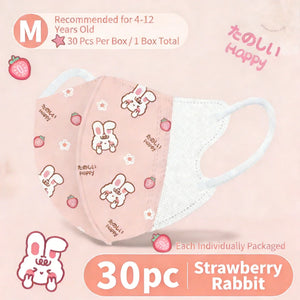 Masques Enfant Protection Cartoon 3 Couches 4-12 Ans Lot 30 pièces - masques de protection GoHappy
