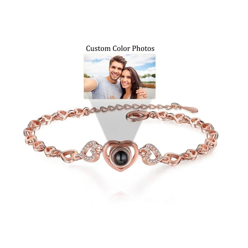 Bracelet Photo Gravé Projection Personnalisable - bracelets personnalisés GoHappy