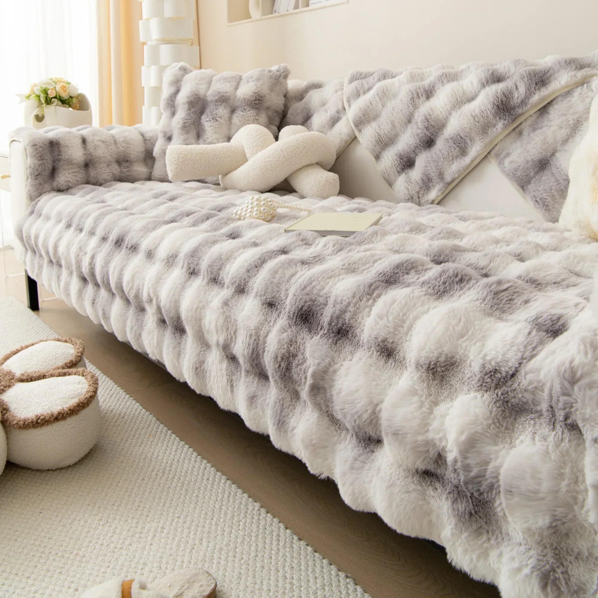 Plaid Canapé Imitation Fourrure Lapin Doux 11 Coloris - Plaid GoHappy