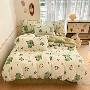 Housse Couette Velours Enfant Motifs Cartoon Douce Chaude 150-220cm - housse couette GoHappy
