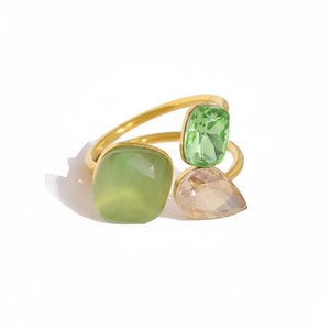 Muse bague femme cocktail zircon doré - bague cocktail GoHappy