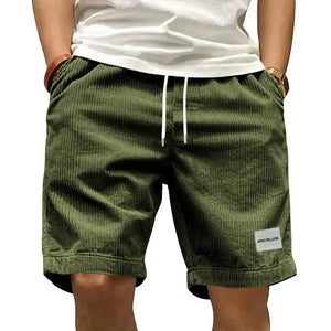 short homme velours vert taille élastique cordon confortable été GoHappy France