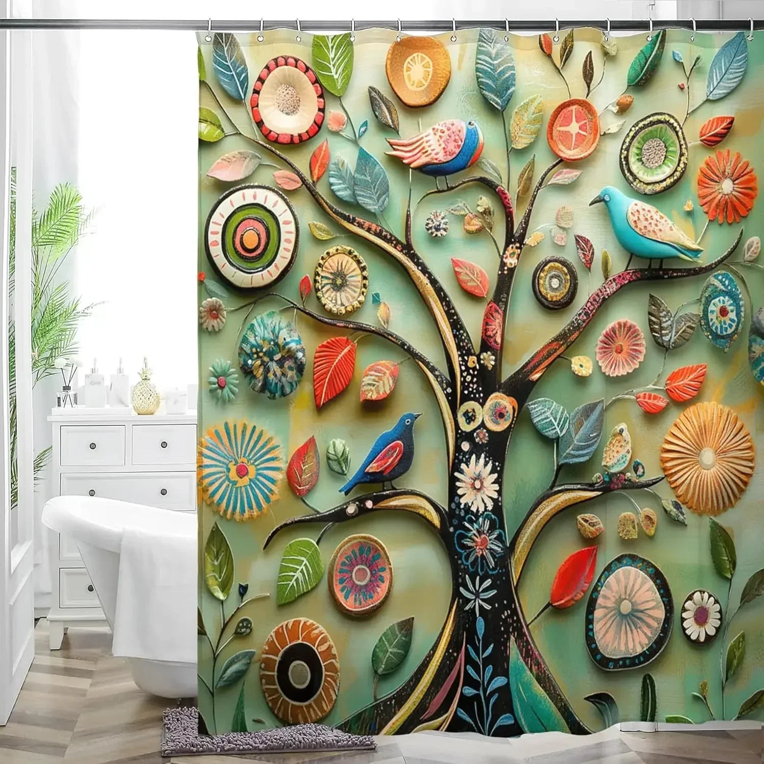 Rideau Douche Inspirant Nature Plantes 26 Designs Multi-Tailles - rideaux de douche GoHappy