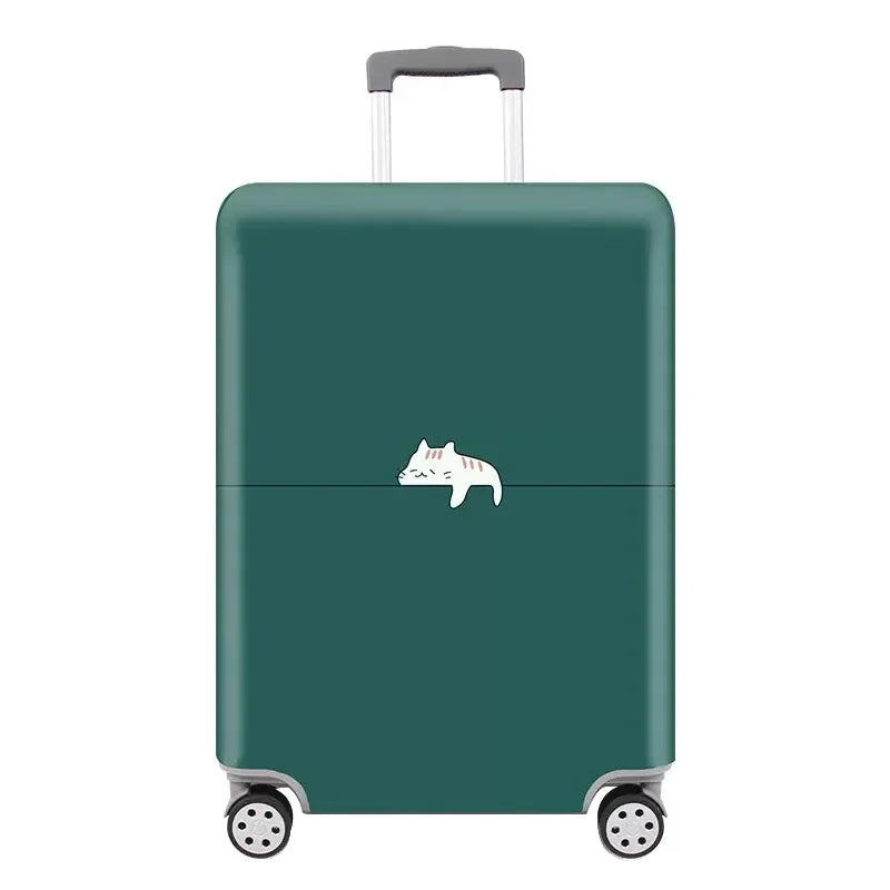valise rigide verte motif chat roulettes bagage cabine léger sécurisé GoHappy France