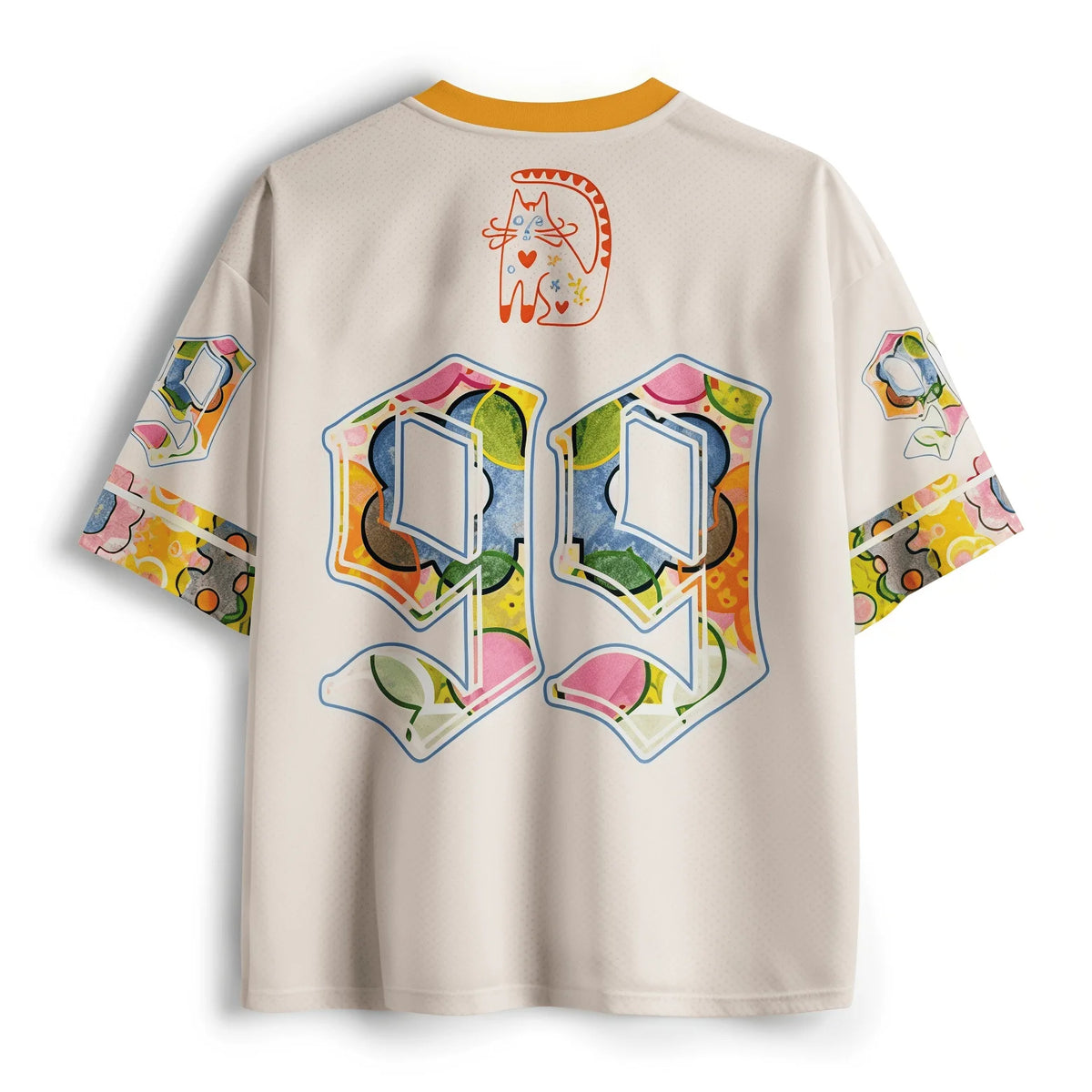 Be You Cat t-shirt chat unisexe col V multicolore