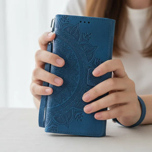 Protection Smartphone Samsung Galaxy Mandala Cuir Gaufré Porte-Cartes - Coques pour téléphones portables GoHappy
