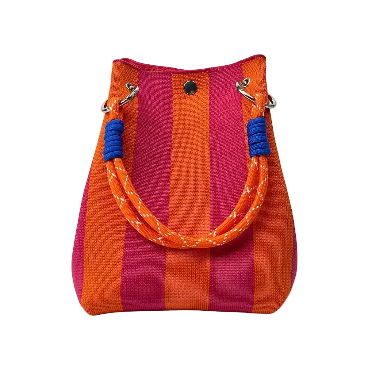 Sac Main Seau Tricoté Multicolore Rétro Coton Bohème Artisanal - sacs à main GoHappy