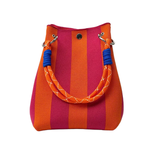Sac Main Seau Tricoté Multicolore Rétro Coton Bohème Artisanal - sacs à main GoHappy