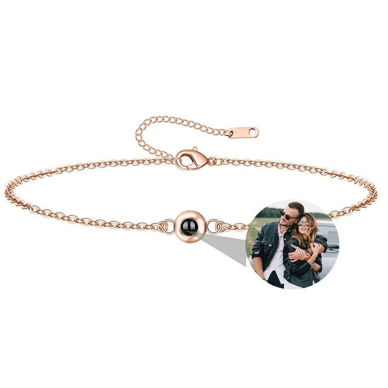 Bracelet Photo Gravé Projection Personnalisable - bracelets personnalisés GoHappy