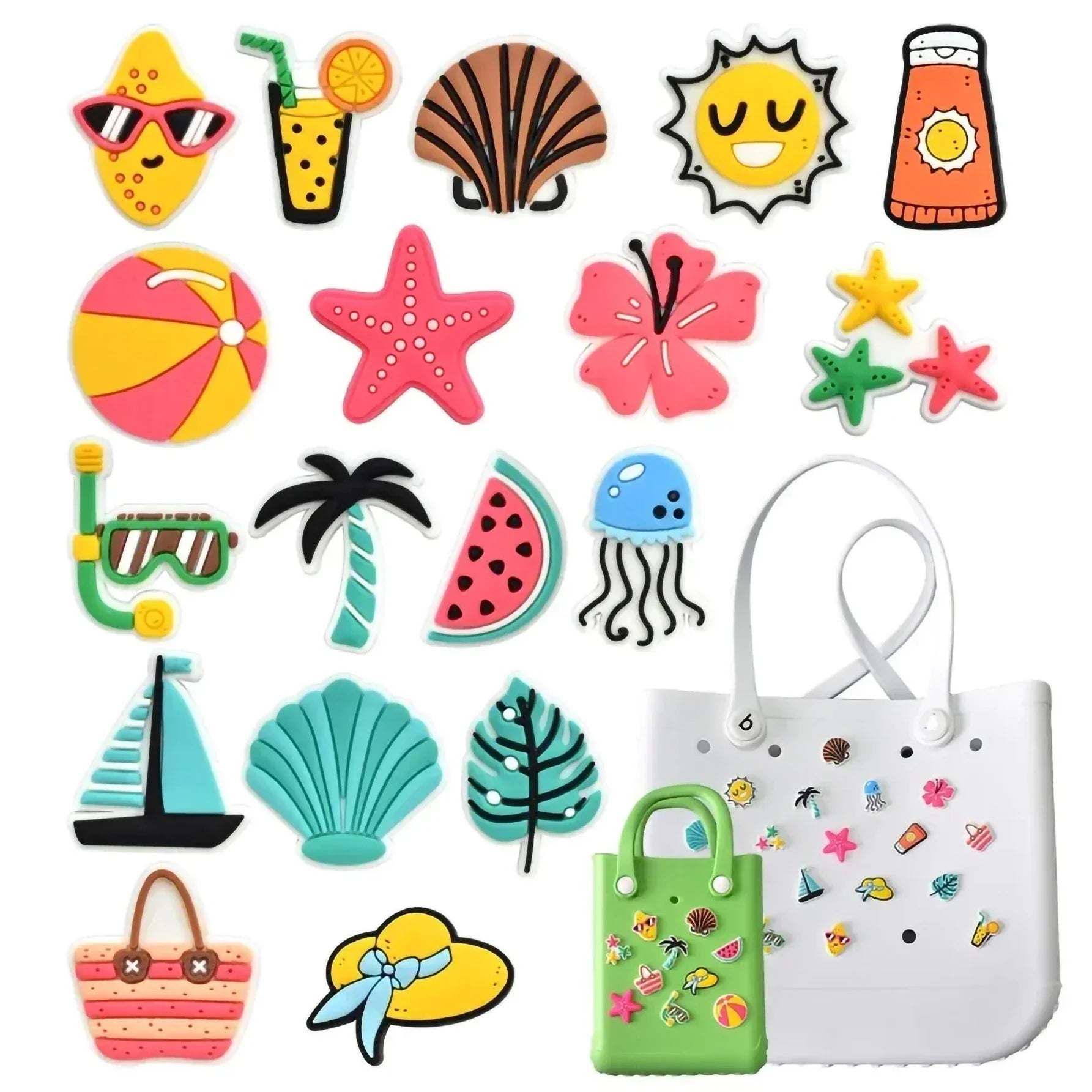 Lots de 18 breloques pour Sacs perforés toutes marques - pins GoHappy