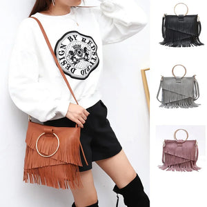 Sac à Franges Bohème : Anse Cercle Dorée Tendance | GoHappy - Sac à main GoHappy