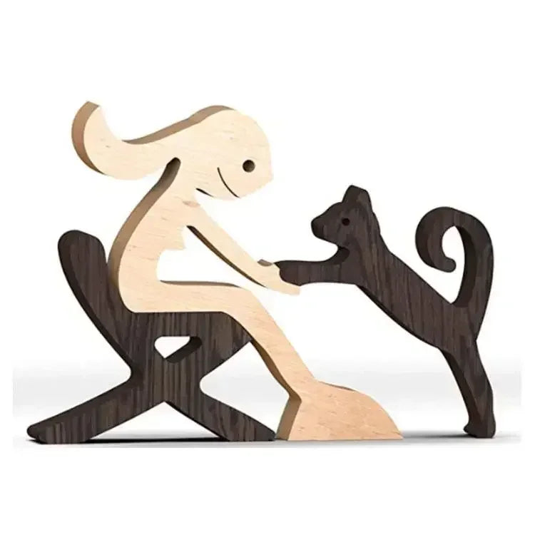 Sculpture Bois Compagnon Fidèle Gravure Personnalisée Mémorial - Décoration GoHappy
