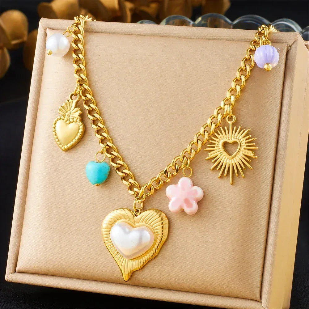 Colliers Costa Luz soleil coquillage perles dorées - colliers GoHappy