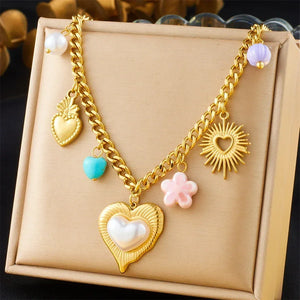 Colliers Costa Luz soleil coquillage perles dorées - colliers GoHappy