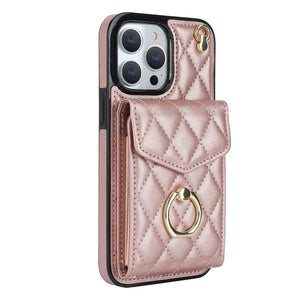 Coque Portefeuille Matelassée Bandoulière iPhone Apple 11 au 16 & plus - coque pour smartphone GoHappy