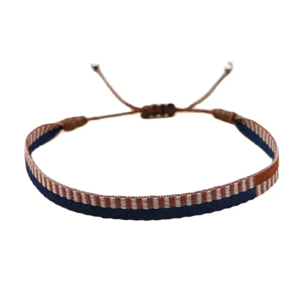 Bracelet Tissé Main Colombie Motifs Ethniques Bohème Amitié - bracelets tissés GoHappy
