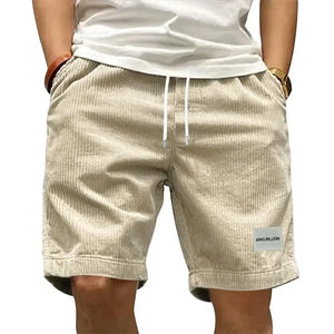 short homme beige velours côtelé taille élastique cordon confort été tendance GoHappy France