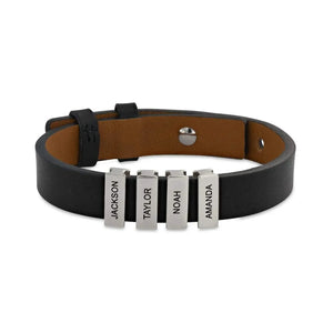 Bracelet en cuir personnalisable avec gravure - bracelet personnalisable GoHappy