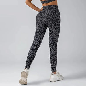 Legging Yoga Femme Taille Haute | Imprimé Léopard Sans Coutures | Gainant & Galbe Fessier - leggings GoHappy