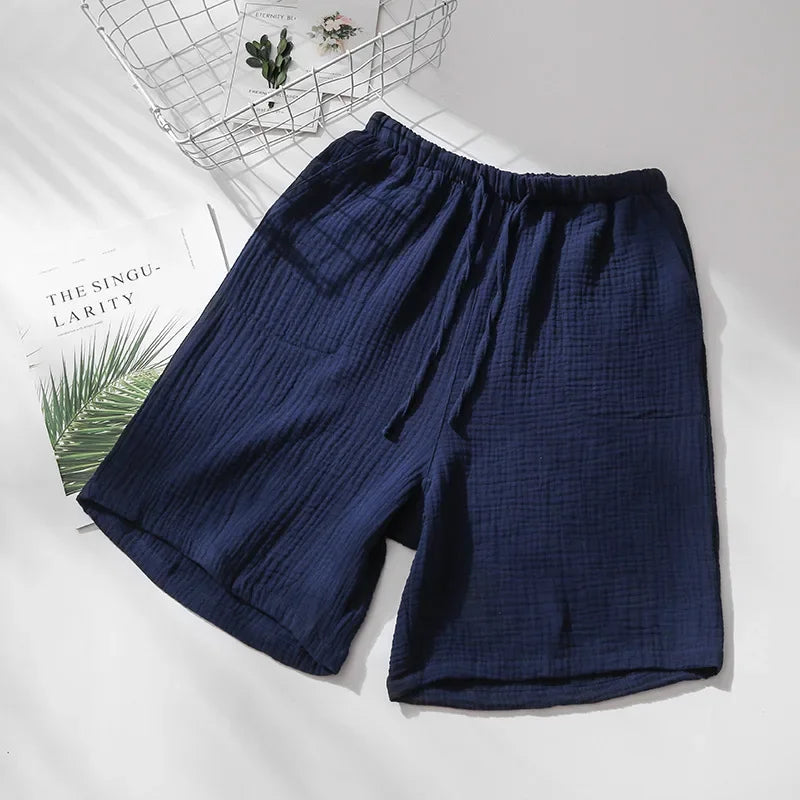 Songe short de pyjama 100 % coton, modèle Homme Marine Minuit, taille élastique
