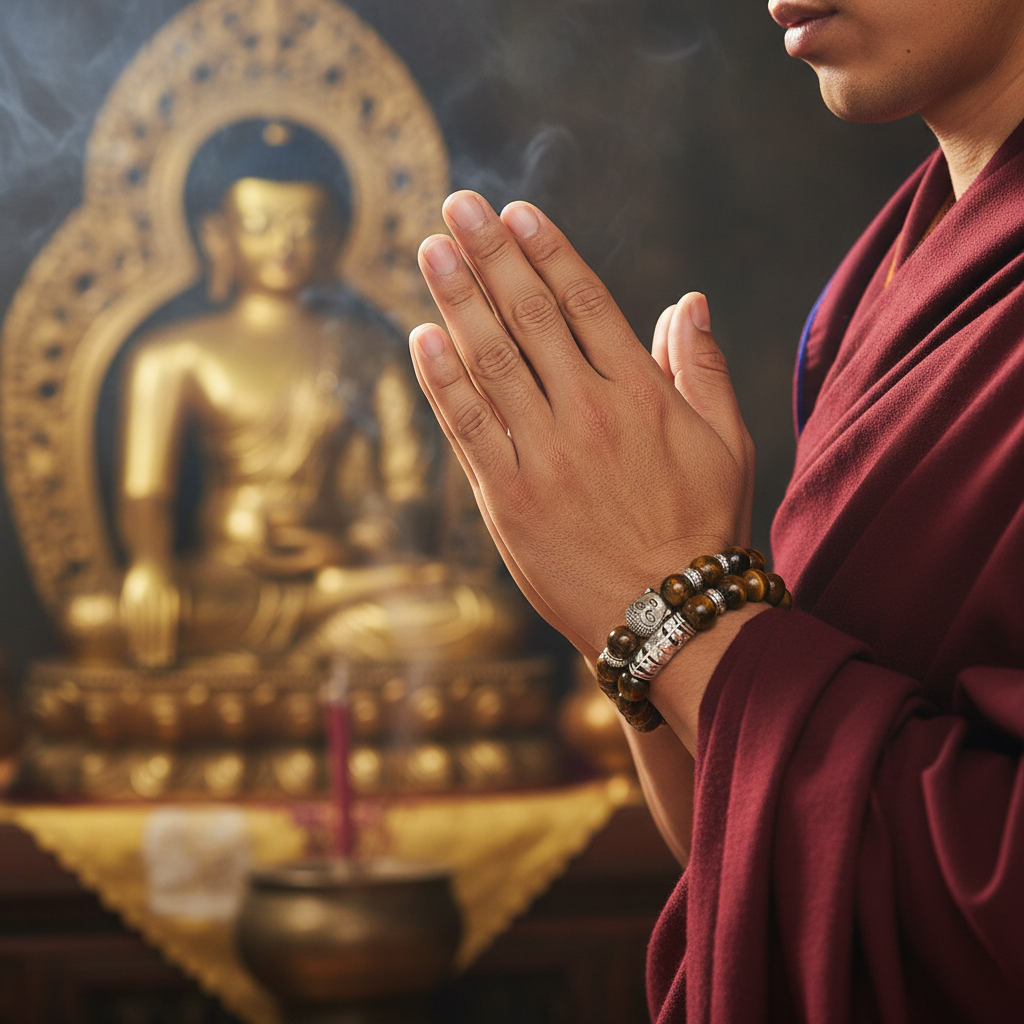 Bracelets Couple Tête de Bouddha - Pierres Naturelles