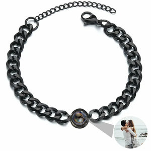 Bracelet Photo Gravé Projection Personnalisable - bracelets personnalisés GoHappy