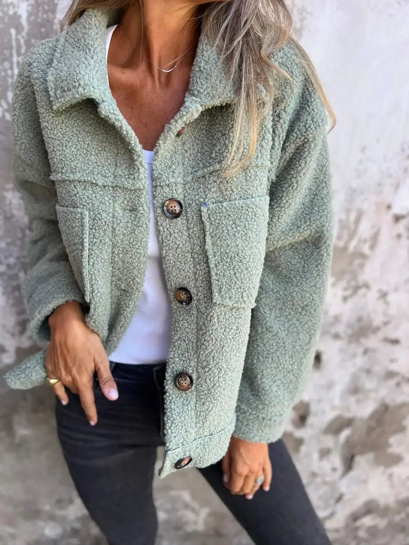 Oslo Cozy veste teddy chic d’automne - veste cardigan GoHappy