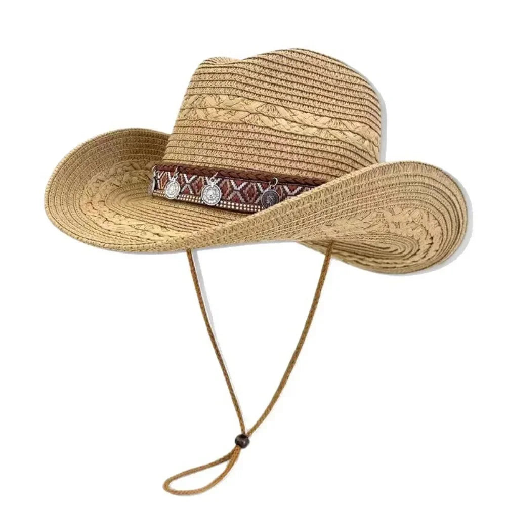 Santa Fe chapeau bohème tressé effet paille large bord - chapeau GoHappy