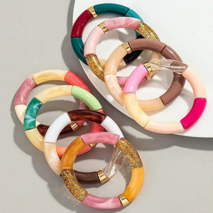 Bracelets acryliques bohème femme – 28 modèles colorés à mixer - Bijou Bracelet GoHappy