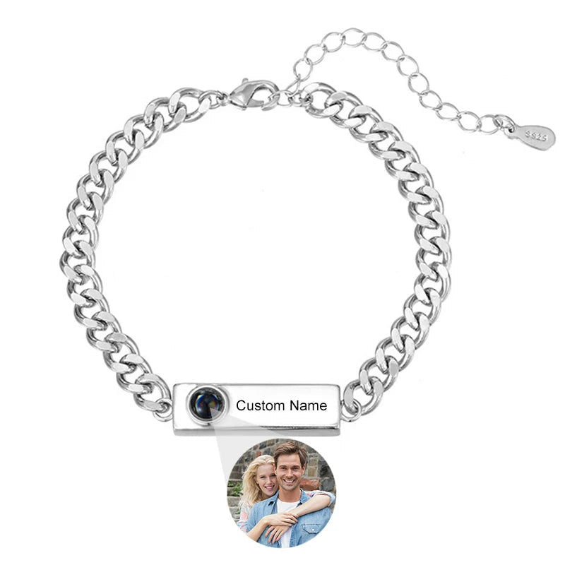 Bracelet Photo Gravé Projection Personnalisable