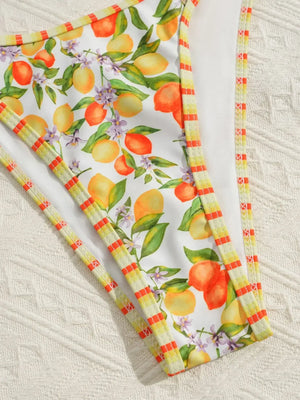 Bikini Fruity Love Triangle Double Bretelles String Imprimé Femme - maillot de bain bikini GoHappy