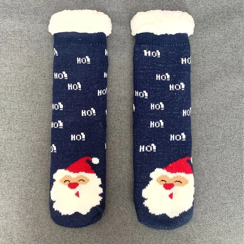Chaussettes Douillettes Noël Femme Ado Fourrées Antidérapantes
