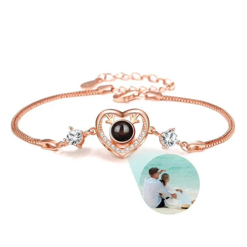 Bracelet Photo Gravé Projection Personnalisable - bracelets personnalisés GoHappy