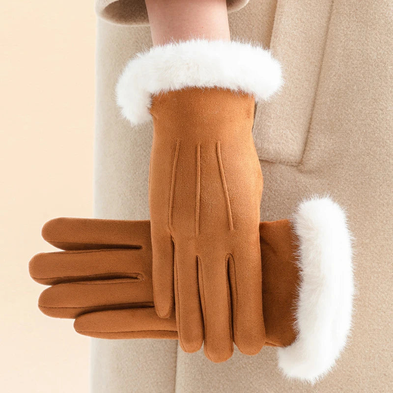 Gants Hiver Fausse Fourrure Compatibles Smartphone