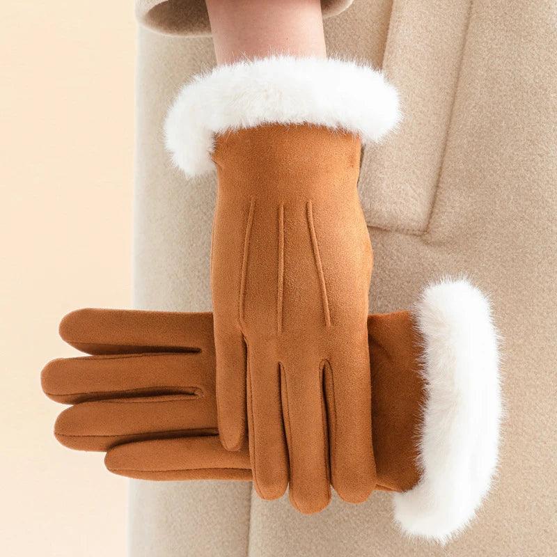 Gants Hiver Fausse Fourrure Compatibles Smartphone - gants GoHappy