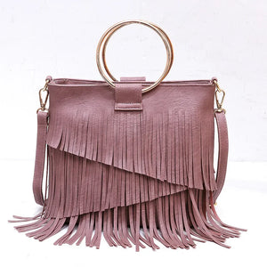 Sac à Franges Bohème : Anse Cercle Dorée Tendance | GoHappy - Sac à main GoHappy