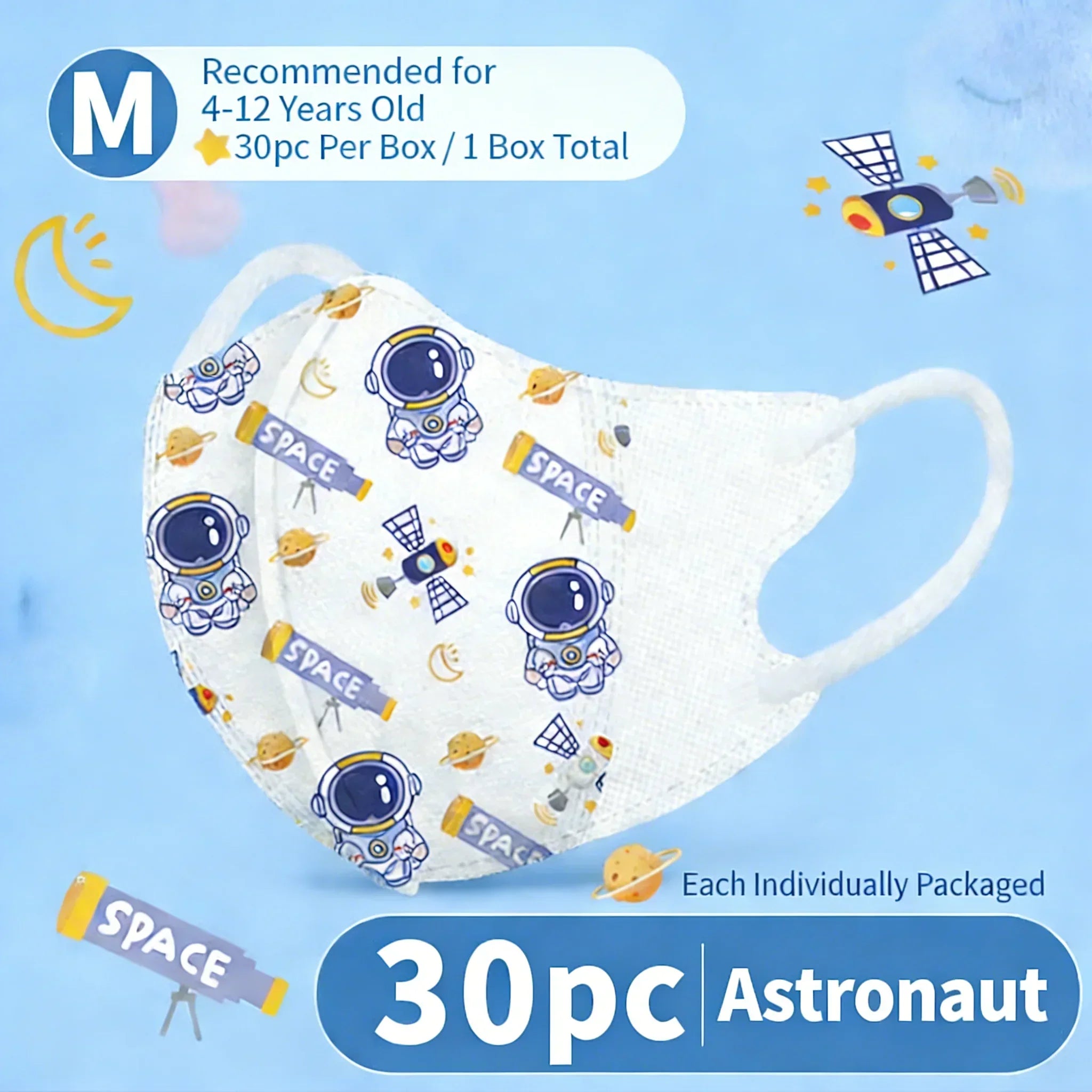 Masques Enfant Protection Cartoon 3 Couches 4-12 Ans Lot 30 pièces - masques de protection GoHappy