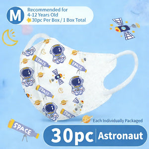 Masques Enfant Protection Cartoon 3 Couches 4-12 Ans Lot 30 pièces - masques de protection GoHappy