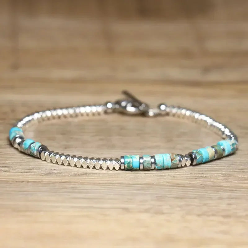 Bracelet Minimaliste Pierre Picasso & Acier Inoxydable – Fermoir OT - bracelet femme GoHappy