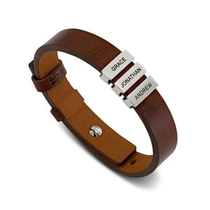 Bracelet en cuir personnalisable avec gravure - bracelet personnalisable GoHappy