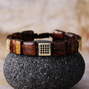 Bracelet Macramé Homme en Pierres Naturelles - Bijou Bracelet GoHappy